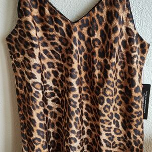 Leopard Print Camisole Top V Neck